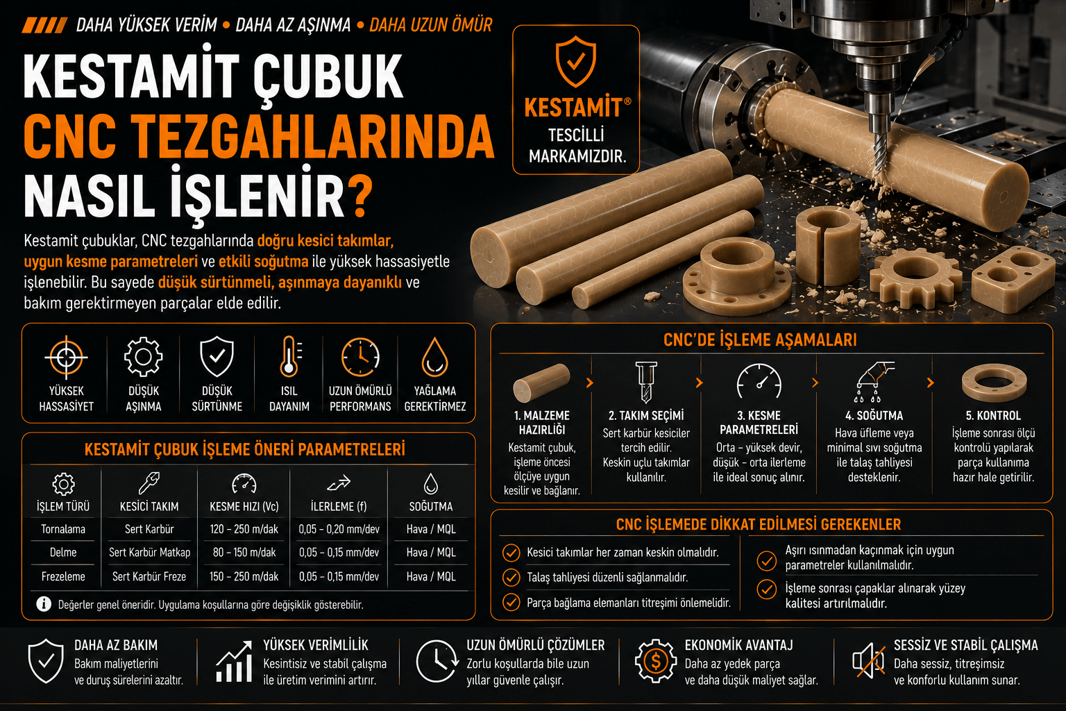 Kestamit Çubuk CNC Tezgahlarında Nasıl İşlenir?